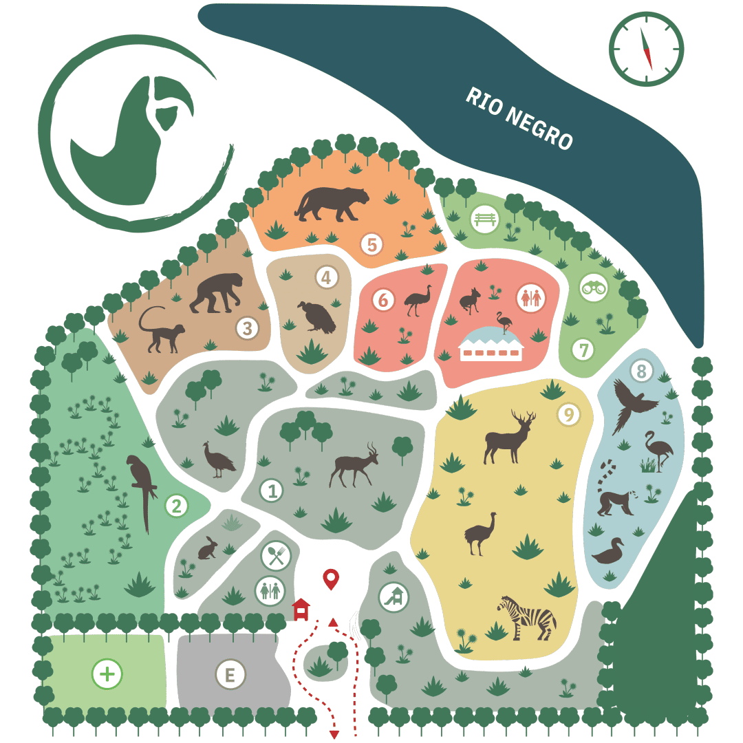 Mapa del recorrido del Bioparque Bubalcó